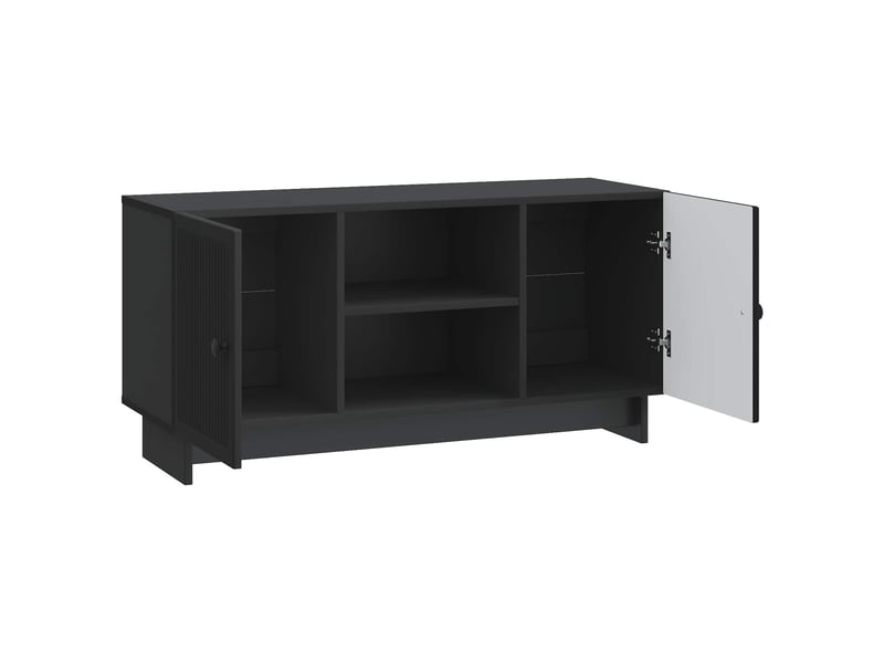  Meuble tv - banc tv - meuble de rangement 102 x 34,5 x 50 cm noir bois d'ingénierie  - Conforama E