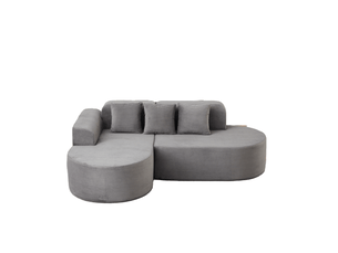 Canapé droit fixe <strong></strong> <strong></strong> 4 places Velours côtelé gris