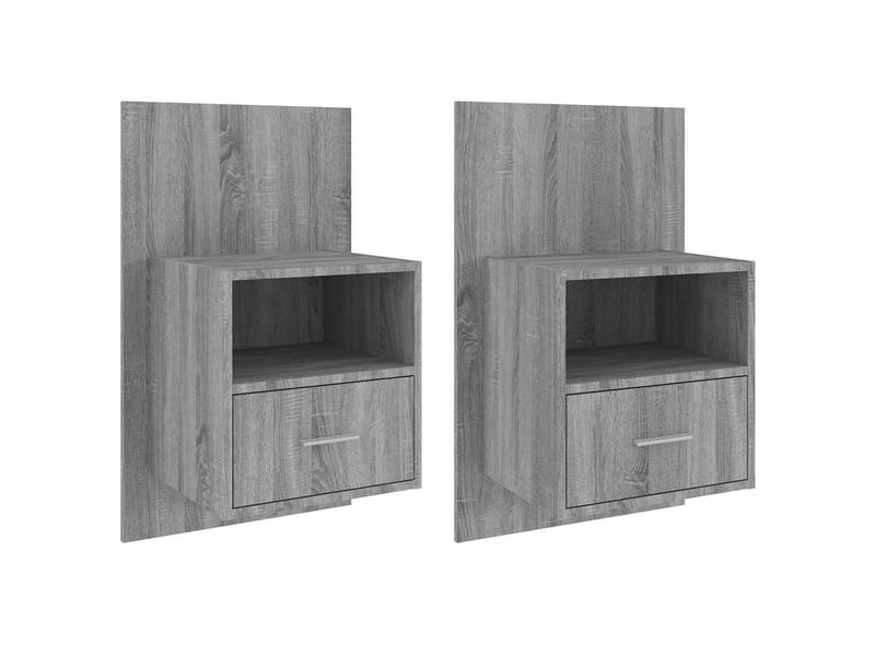  Lot de 2 tables de chevet - cabinet de chevet - table de nuit murales sonoma gris  - Conforama A