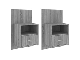 Lot de 2 tables de chevet - cabinet de chevet - table de nuit murales sonoma gris