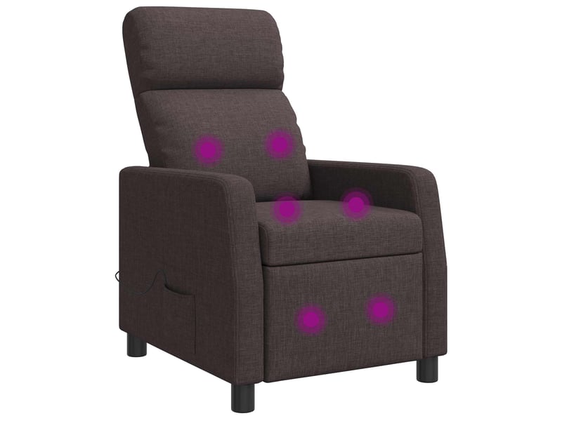  Vidaxl fauteuil de massage inclinable marron foncé tissu  - Conforama A