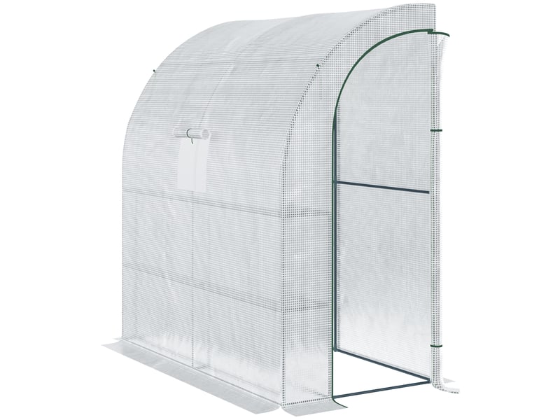  Serre aluminium, tomates, fenêtres grillagées, portes enroulables, uv, blanche, 200x100x215 cm.  - Conforama B
