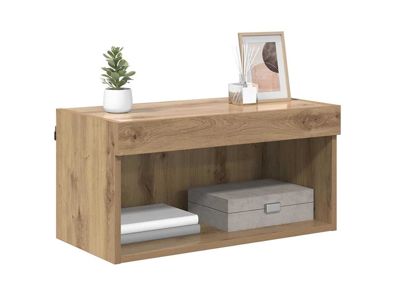 Ensemble meuble tv - banc tv - meuble de rangement 60 x 30 x 30 cm chêne artisanal - Conforama C