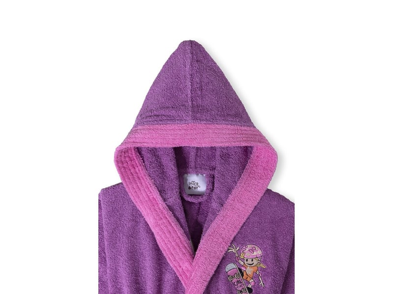  Peignoir de bain enfant interbaby taille 10-12 ans - lilas - coton éponge 00515-T10-12-32 - Conforama D