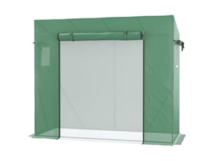 Serre de jardin anti-uv 2 fenêtres moustiquaires + barres renforcement 200l x 77l x 169h cm acier pe vert
