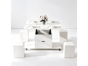 Table basse rectangulaire coloris blanc <strong>VOXON</strong> <strong></strong> - 50 cmx100 cm