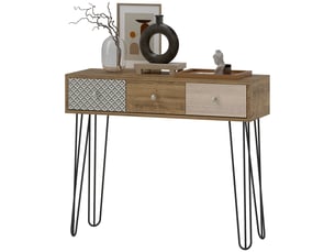 Console 3 tiroir(s)  coloris marron <strong></strong> <strong></strong>