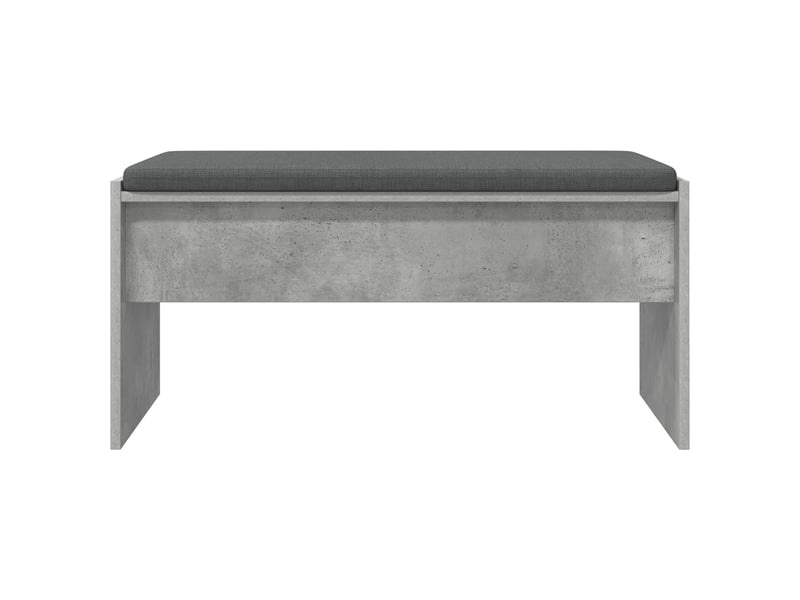  Banc d'entrée, banc interieur avec coussin gris béton 83x38x40 cm  - Conforama E