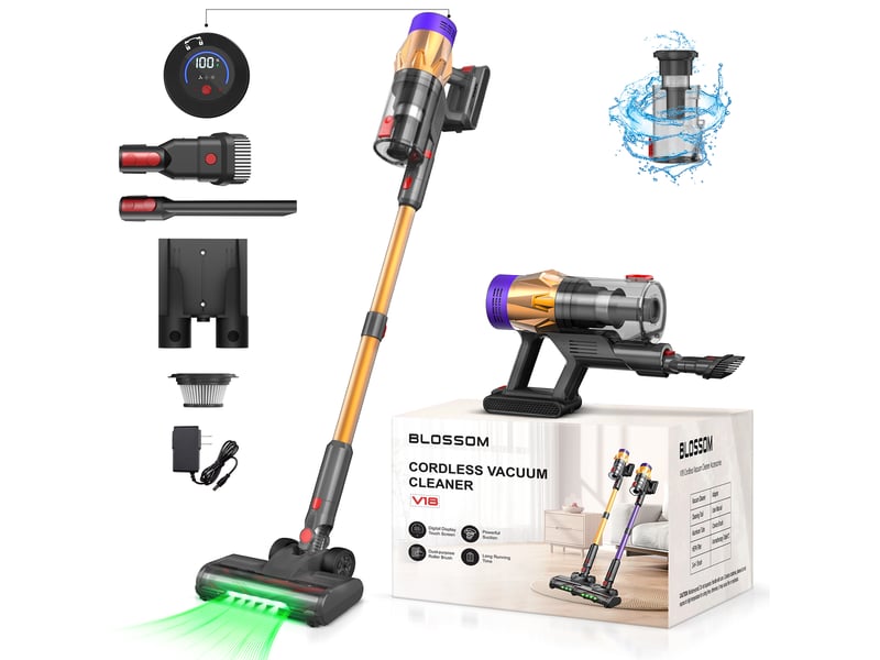  Aspirateur balai sans fil - 550w - 50kpa - 60min - capacité 1,5l - écran tactile-or  - Conforama A