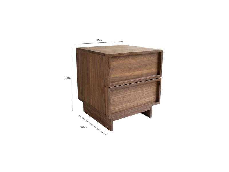  Lot 2 tables de chevet effet bois foncé 40 x 38,5 x 45 cm 63270 - Conforama C