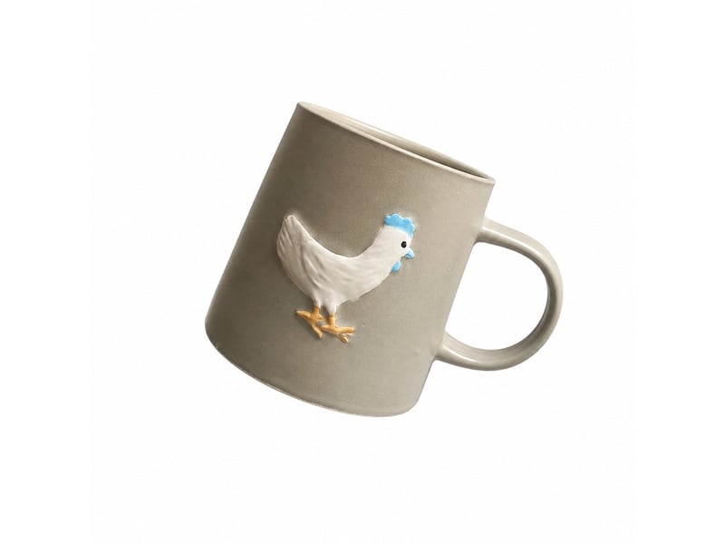  Mug en céramique, motif coq gris  - Conforama A