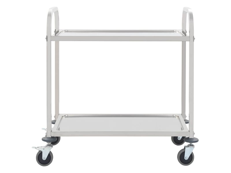 Desserte de cuisine, chariot de rangement à 2 niveaux 96,5x55x90 cm acier inoxydable - Conforama A