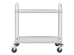 Desserte de cuisine, chariot de rangement à 2 niveaux 96,5x55x90 cm acier inoxydable