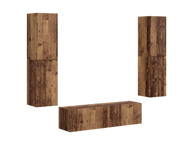  Ensemble meuble tv - banc tv - meuble de rangement 6 pcs bois ancien bois d'ingénierie  - Conforama A