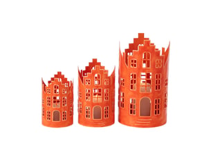 Lot de 3 photophores maison simon 35cm orange