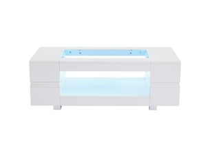 Table basse rectangulaire coloris blanc MERAX table basse blanc - 50 cmx100 cm