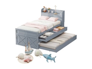Lit gigogne 90x190 cm <strong></strong> <strong>OMNIGLINT TRADING LTD</strong> coloris gris