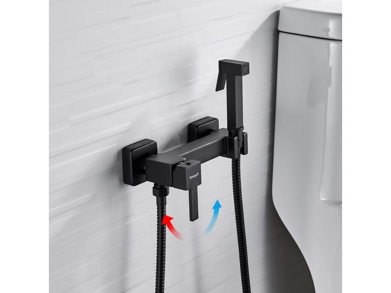 Wc mitigeur douche set avec flexible, support, douchette, eau chaude et froide  - Conforama C