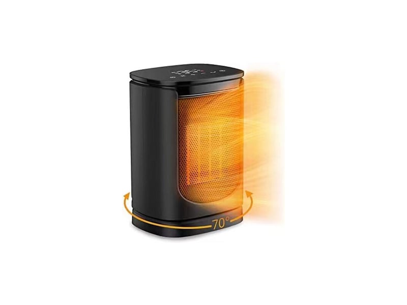  Chauffage céramique avec télécommande 1500w électrique, chauffage vertical domestique au gaz de salle de bains, chauffage instantané à tête secouante, noir  - Conforama A