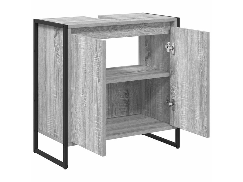  Cabinet de salle de bain, meuble de rangement gris sonoma 60x30x60 cm  - Conforama E