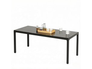 Table de jardin en aluminium et verre trempé 8 places noir 180 x 80 x 72 cm