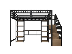Lit mezzanine 140x200 cm OKWISH coloris noir