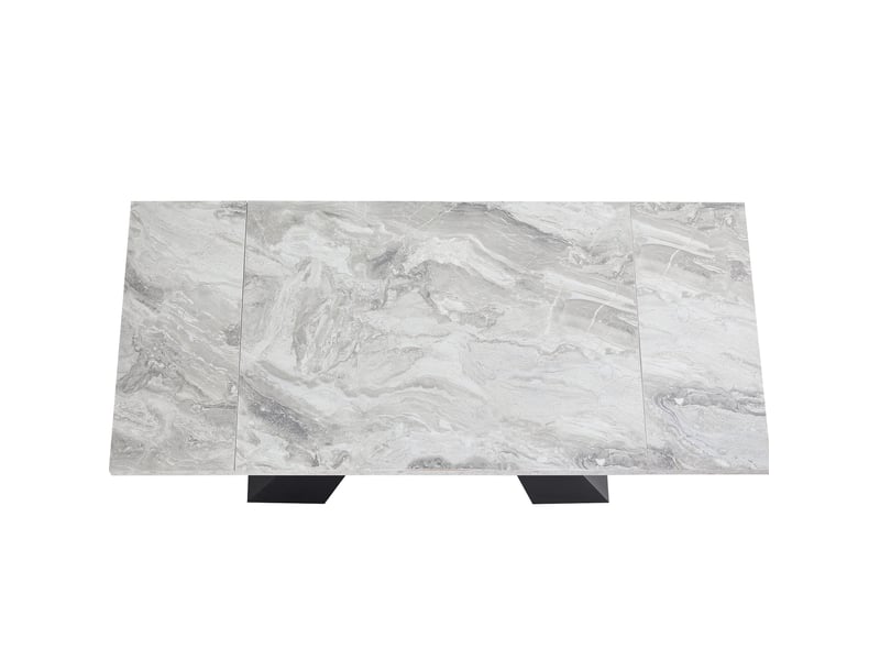  Table extensible grise 99-159x74cm - table de salle extensible pratique, espace de travail large, design flexible pour domicile et bureau  - Conforama A
