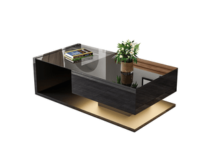 Table basse rectangulaire coloris noir <strong></strong> <strong></strong> - 55 cmx105 cm