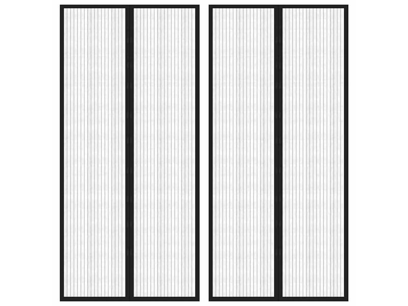 Lot de 2 rideaux de porte anti-insectes, moustiquaires et aimants noir 220x110 cm cf44144 - Conforama B