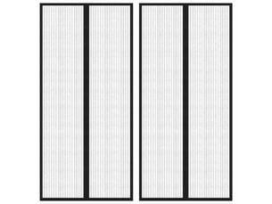 Lot de 2 rideaux de porte anti-insectes, moustiquaires et aimants noir 220x110 cm cf44144