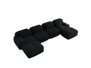 Canapé modulable, canapé de salon, en velours, noir, sans montage, sans structure, chambre, pour salon