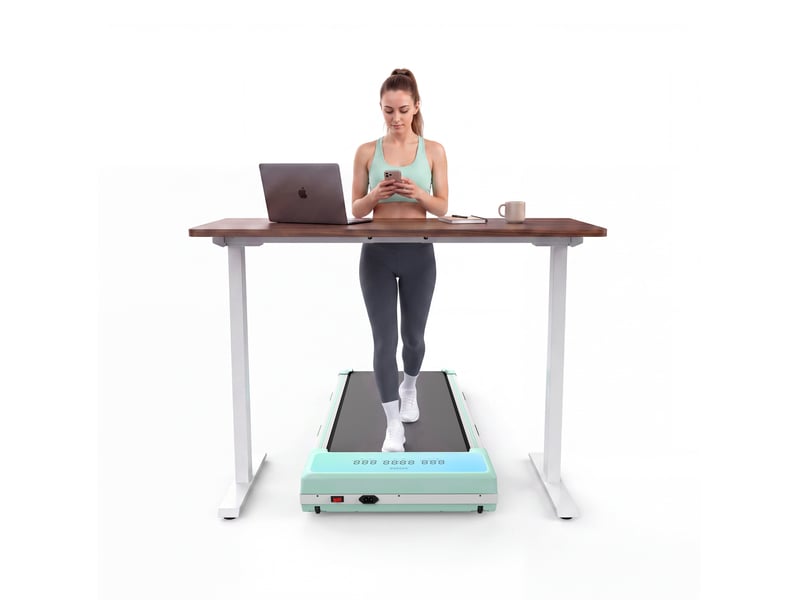  Tapis de marche et course 118,5x51 cm – vert givré – inclinaison automatique 15 %, bluetooth et télécommande  - Conforama B