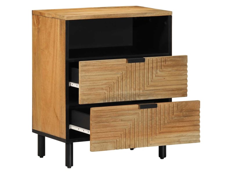  Table de chevet - cabinet de chevet - table de nuit marron 50x33x60 cm bois de manguier massif  - Conforama A