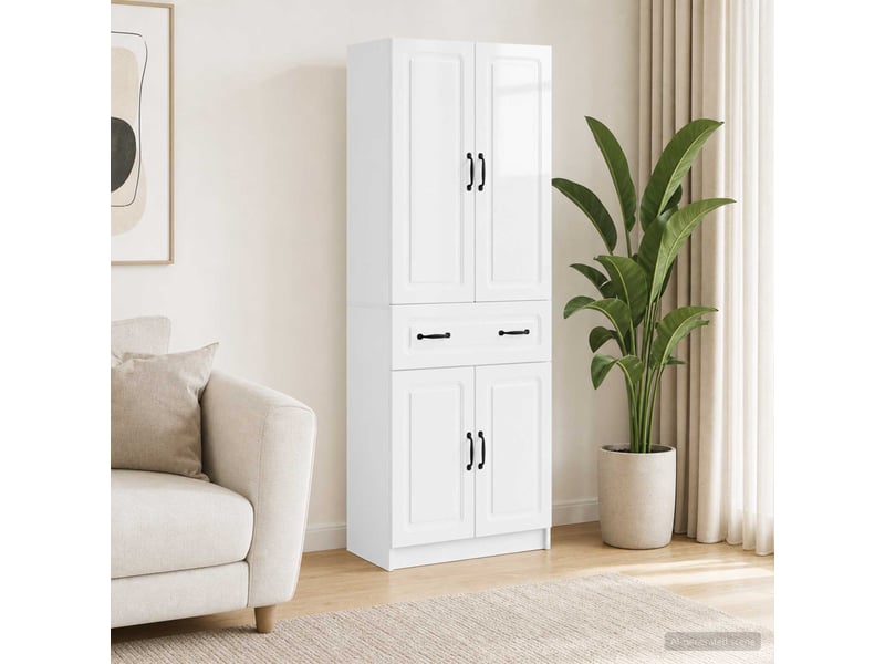  Buffet - ensemble de meubles 2 pc blanc brillant bois d'ingénierie  - Conforama B