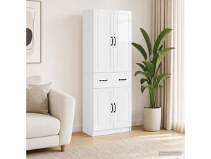 Buffet - ensemble de meubles 2 pc blanc brillant bois d'ingénierie