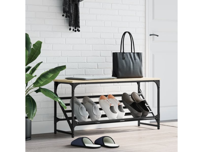  Meuble à chaussures, étagère à chaussures chêne sonoma 90x30x45 cm bois d'ingénierie  - Conforama B