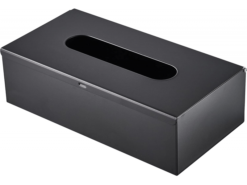  Couvercle de boîte à mouchoirs en acier inoxydable – convient pour les chambres, salles de bain, etc. – 1 pièce, noir  - Conforama A