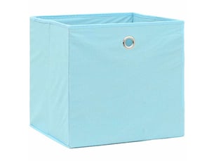 Boîtes de rangement 10 pcs bleu azuré 32x32x32 cm tissu