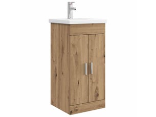 Meuble de salle de bain avec évier chêne artisanal shl9918
