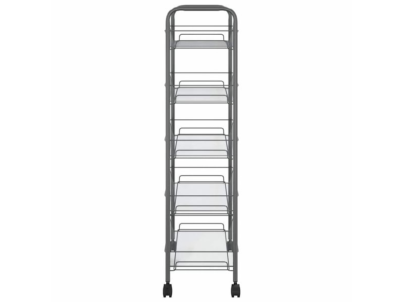  Desserte de cuisine, chariot de rangement à 5 niveaux gris 46x26x105 cm fer  - Conforama D