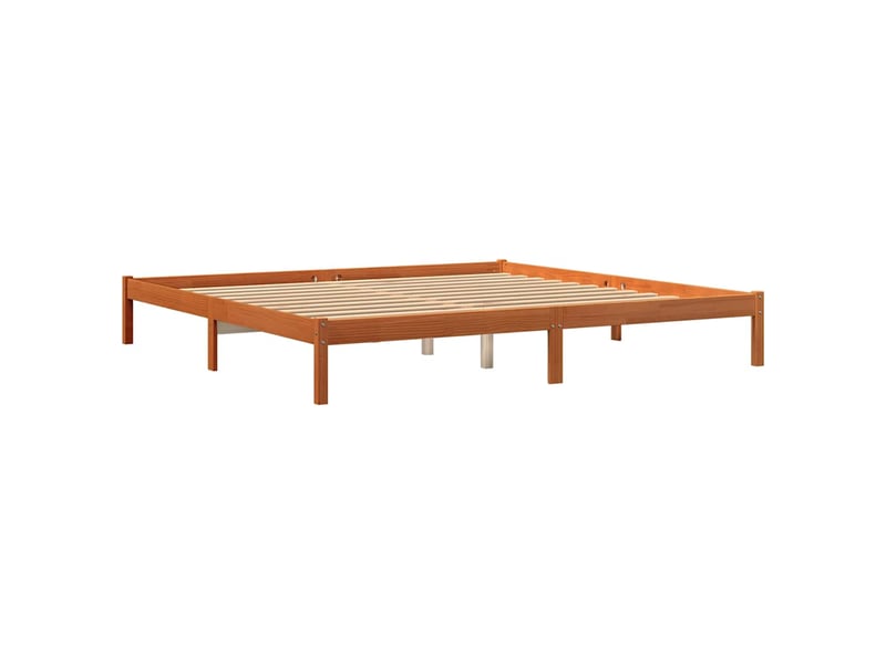  Lit double- lit adulte -  cadre de lit sans matelas  marron 200x200cm bois pin massif  - Conforama B