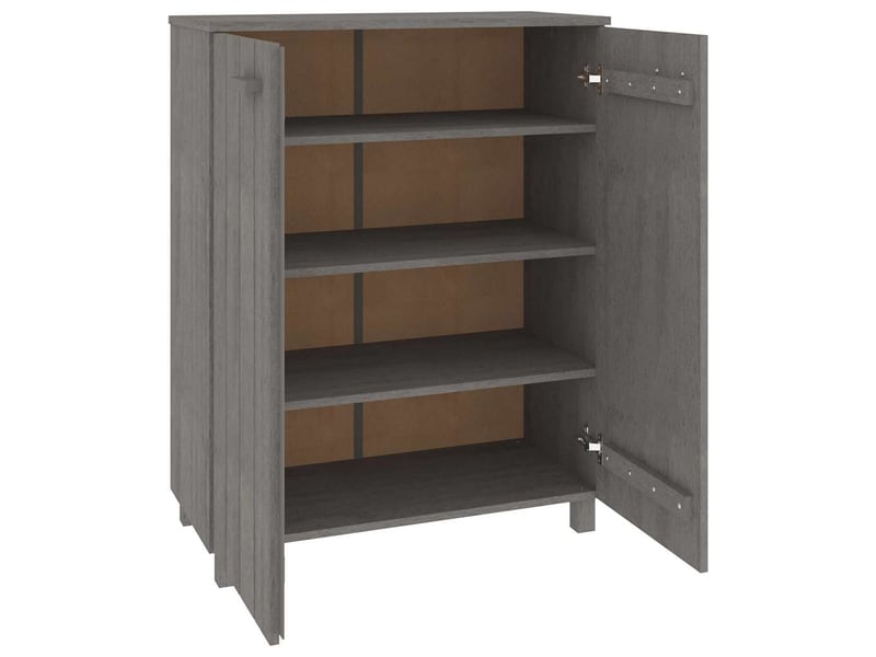  Meuble à chaussure, armoire à chaussures hamar gris clair 85x40x108 cm pin massif  - Conforama E