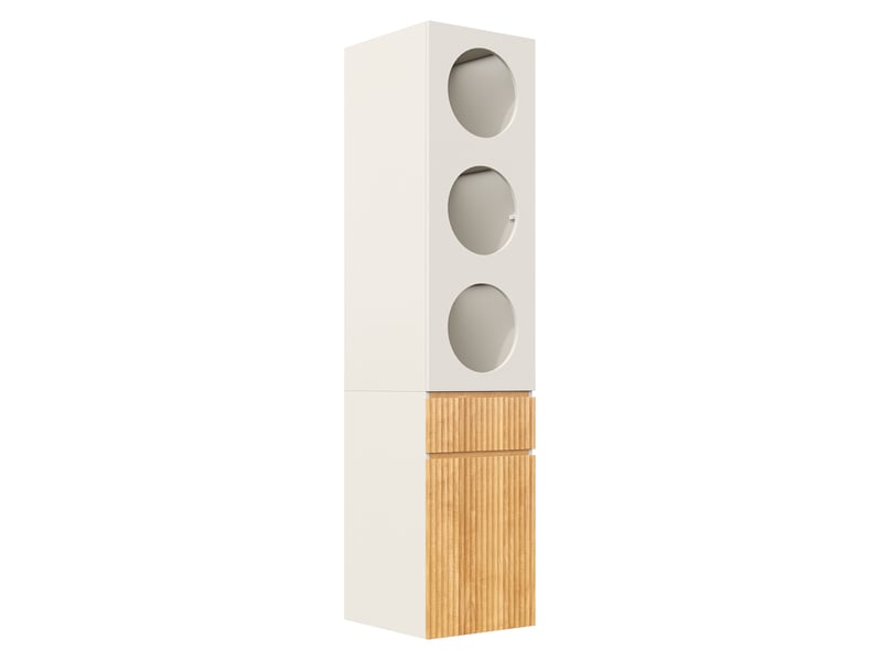  Armoire haute 45x50x200 cm chêne clair, 2 portes et 1 tiroir  - Conforama E