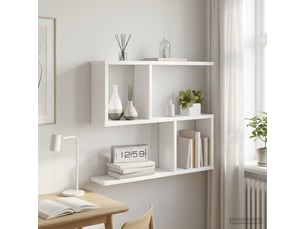 Étagère murale, étagère suspendue blanc 60 x 12 x 50,5 cm bois d'ingénierie cf42039