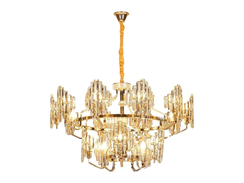  Lustre en cristal à losanges c – éclairage 3 couleurs ASLED-677 - Conforama A