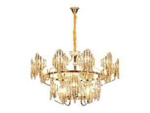 Lustre en cristal à losanges c – éclairage 3 couleurs