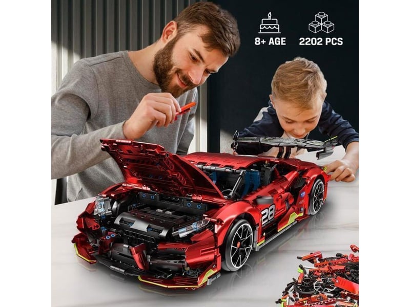  Kit voiture rc 1:10 rouge 2 202 pieces 2.4 ghz telecommande + controle app 4 modes 151498_AAABG02928_6_DROPFR - Conforama E
