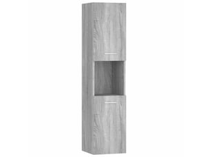 Amoire de salle de bain, meuble de rangement sonoma gris 30x30x130 cm bois d'ingénierie