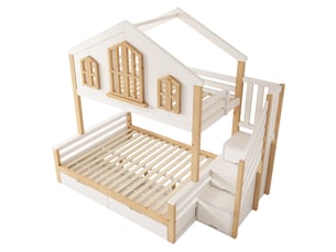 Lit superposé 90x200 cm <strong></strong>  <strong>CozyNest</strong> coloris blanc