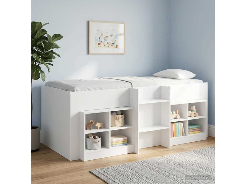  Cadre de lit élevé pour enfants - lit jeune blanc 90 x 200 cm  - Conforama B
